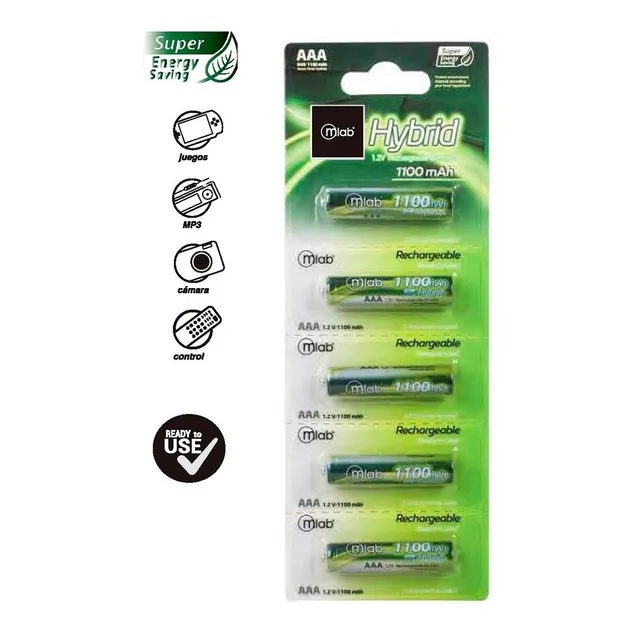 Pilas 5 U., Recargables Aaa Marca Microlab /  1100mha
