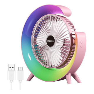 Ventilador Portátil Recargable Luz De Ambiente 3 Velocidades Ventilador Portátil Recargable Luz De Ambiente 3 Velocidades