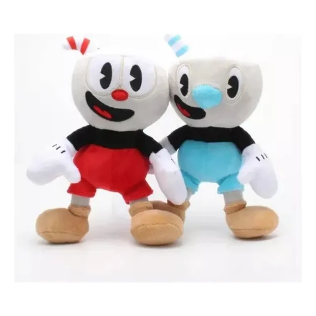 Peluche Videojuego Set 2 Piezas Cuphead Kawaii Regalo Suave
