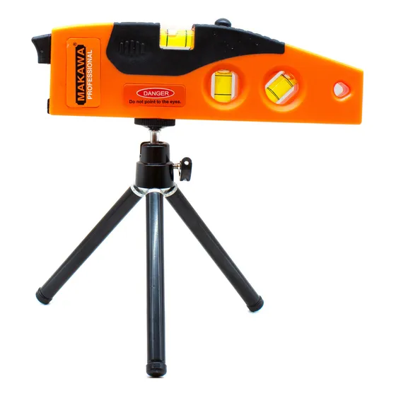 Makawa MÑ-0527 Nivel 7" Laser Con Soporte color naranja y negro