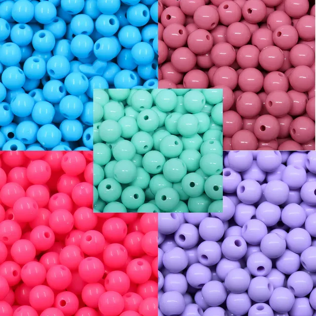 Kit 1000 Perolas Leitosa Inteira 8mm Com Furo 5 Cores Comprimento 8 Mm Cor Colorido Diâmetro 8 Mm