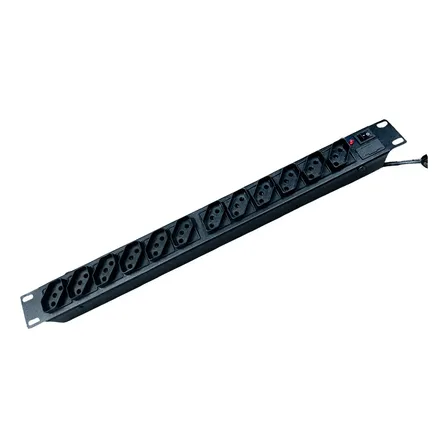 Filtro De Linha Para Rack 19 Com 12 Tomadas Bivolt E Proteção Preta 127/220v