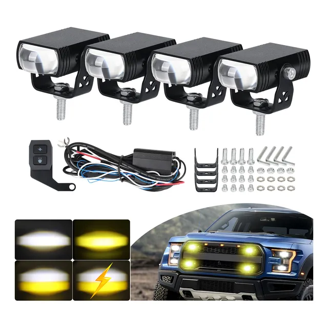 Faros Auxiliares Led Lupa 4 Modos 240w Luz Estrobo Ford Jeep