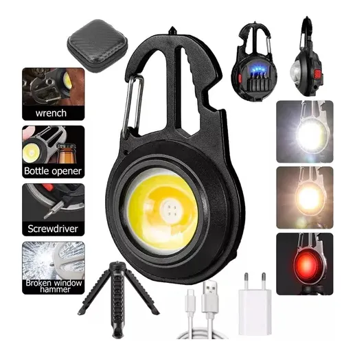 Linterna | Mini Llavero | Recargable | Cob W5137 | Luz Led