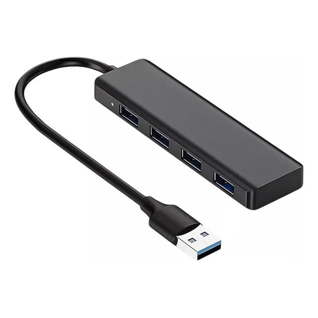 Hub Usb 4 Puertos 3.0 De Alta Velocidad 5gbps Indicador Led Color Negro