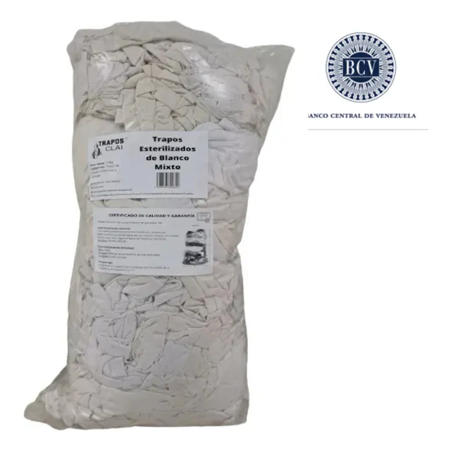 Trapos Esterilizado De Algodon Blanca Mixta 10kg