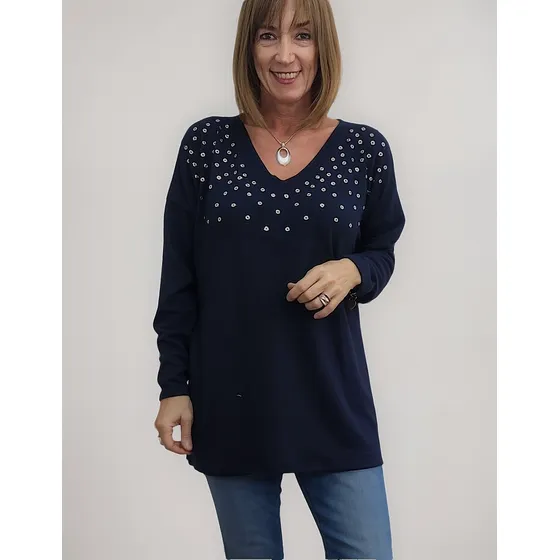 Sweater Buzo Lanilla Alison  Busto/cadera 124 Cede A 140 Cm.