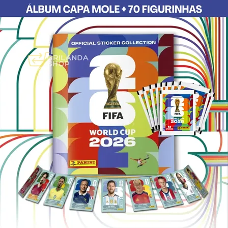 Kit Álbum Copa Do Mundo Fifa + 70 Figurinhas Capa Mole 2026