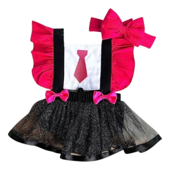 Roupa Bebê Poderosa Chefinha Mesversario Jardineira, Romper