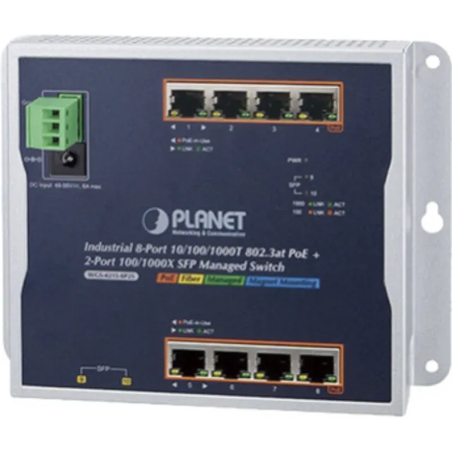 Switch Industrial Poe Administrable De Pared Capa 2, 8