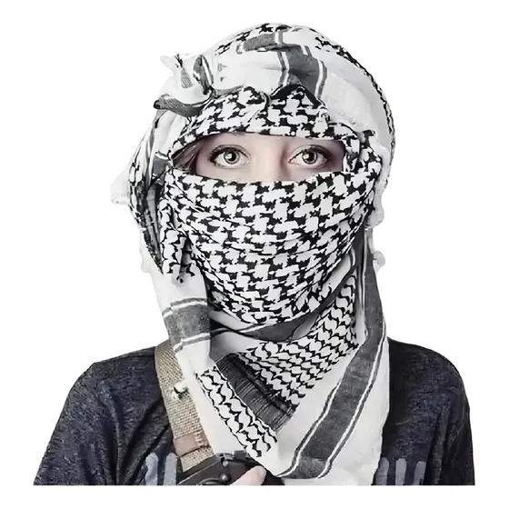 Shemagh Pañuelo Tactico Militar Bufanda Airsoft Paintball Color Blanco