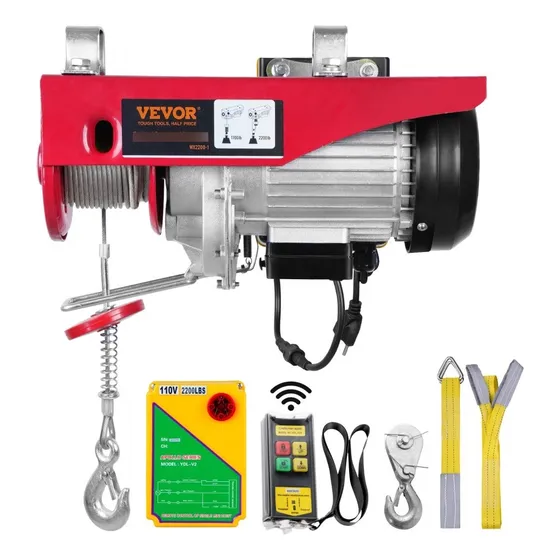Polipasto Winche Eléctrico Vevor 1 T 1000 Kg Control Remoto