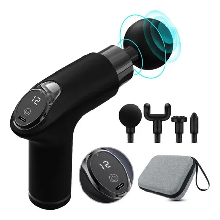 Massageador Pistola Elétrica Profissional,muscular Portátil Aparelho Fisioterapia Corporal,5 Marchas Ajustáveis,4... Preto 127/220v