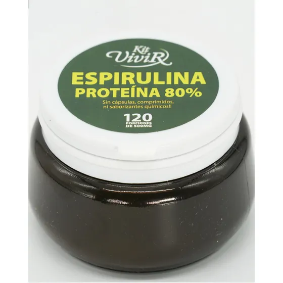 Kit Vivir -linea Pura Espirulina 80 % Proteina- 120 Porcione