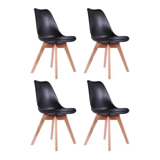 Silla De Comedor Flia. Hdc Group Hdc Group Tulip Color Negro X 4 Unidades