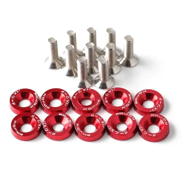 Tornillo Y Arandela Rojo 6mm Universal Colores Setx10 Tuning