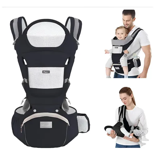 Porta-bebês Babybjörn Harmony, malha 3D, antracite cinza escuro