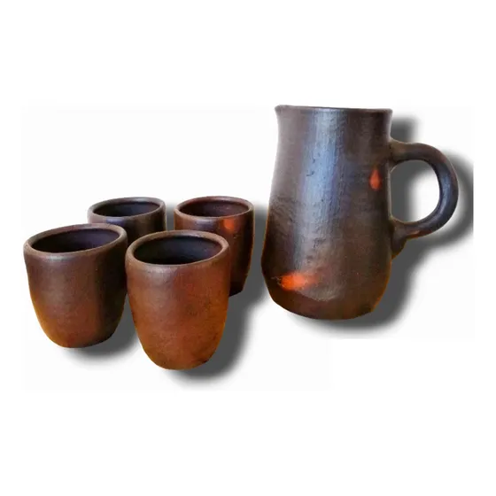 Jarra + 4 Vasos De Greda Souer 5 Piezas 1.5 Lts