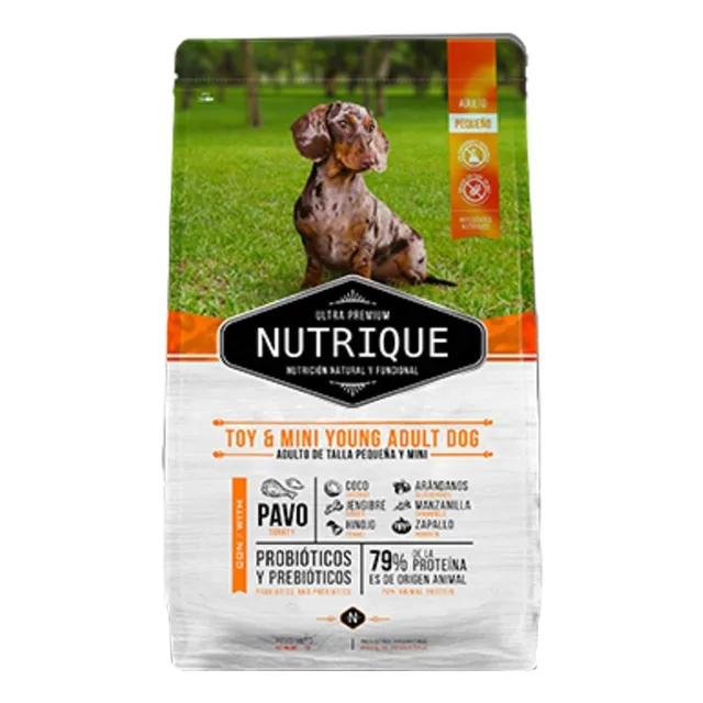Alimento Nutrique Ultra Premium Toy & Mini Young Adult para perro adulto de raza mini y pequeña sabor pavo y cerdo de 3 kg