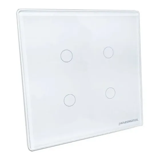 Interruptor Inteligente 4x4 Touch Wifi 4 Botões Nova Digital