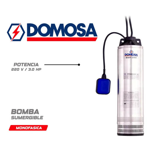Bomba De Agua Sumergible 3.0 Hp 220v Domosa