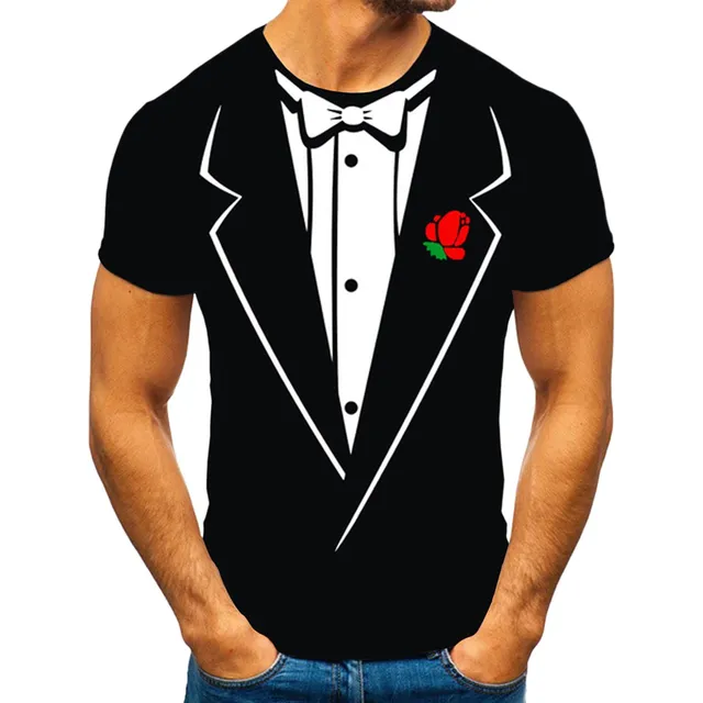 Traje Informal Para Hombre Cuello Calle Corto Redondo Manga