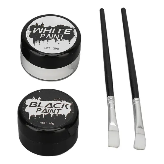 Kit De Pintura Facial De Halloween En Blanco Y Negro Altamen