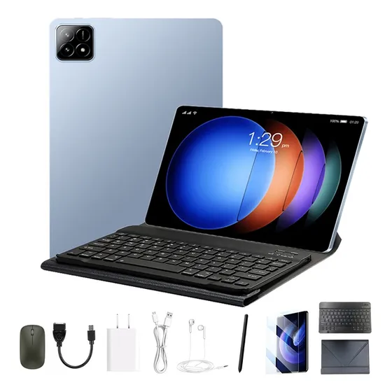 Tablet Hd 10.1 128gb+6gb De Memoria Ram Wifi Pad Con Teclado