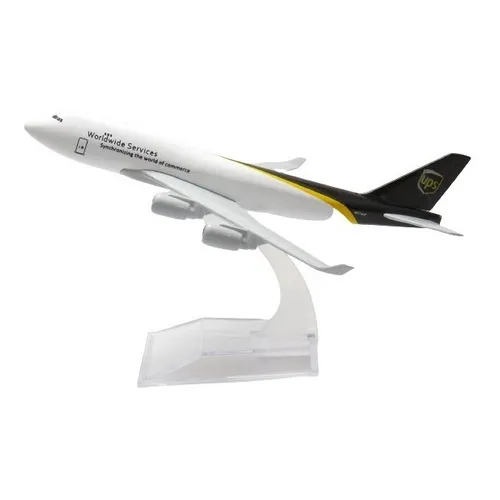 Avião Comercial Boeing 747 Ups Worldwide Services Metal 16cm