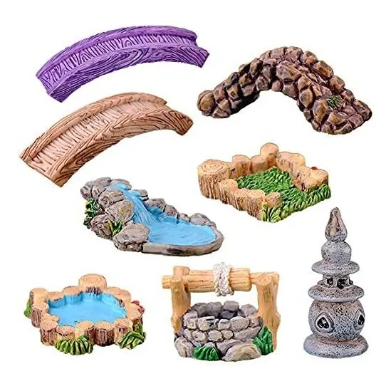 8 Figuras En Miniatura Con Forma De Minifaro, Pozo De Agua
