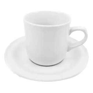 Juego 6 Tazas Y Plato Portataza Blanco Liso Juego 6 Tazas Y Plato Portataza Blanco Liso
