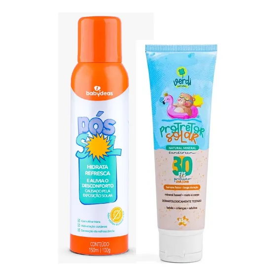 Kit Protetor Solar Verdi Natural Fps 30 + Pós Sol Babydeas 