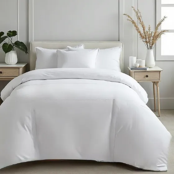 Capa De Edredom Solteiro Duvet Zíper 1,60 X 2,40 400 Fios Cor Branco