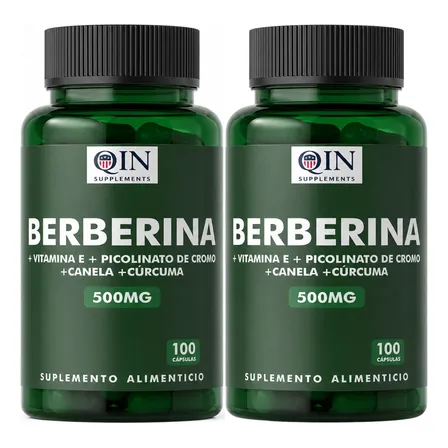 X2 Berberina 500mg 200 Cápsulas | Berberine Qin Supplements Pack