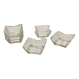 Set 6 Tazones De Vidrio Botaneros Bowls Transparentes Curvos Set 6 Tazones De Vidrio Botaneros Bowls Transparentes Curvos