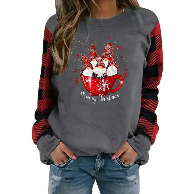 Tops Fiesta Navidad Para Dama Jersey Manga Larga Cuello
