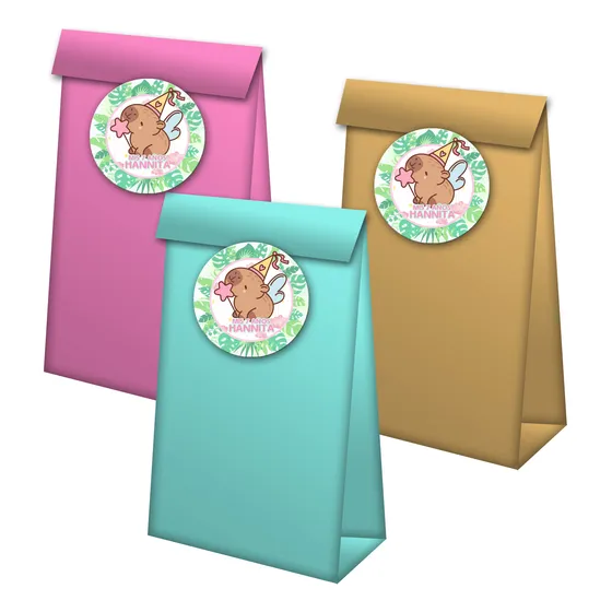12 Bolsitas Golosineras + Stickers Personalizados Candy Bar