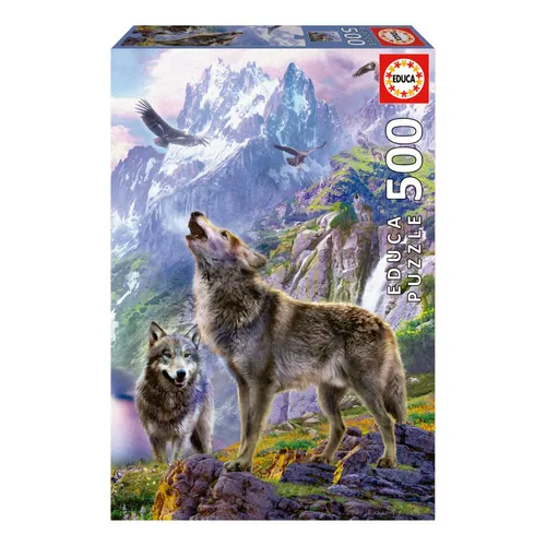 Puzzle Rompecabeza 500 Piezas Lobos En Las Rocas Educa