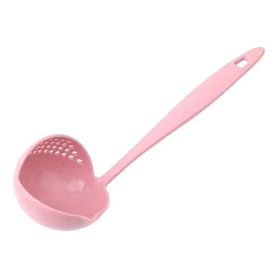 Cuchara Roja Filtro Colador Sopa Mango Largo 2 1 Para Hogar
