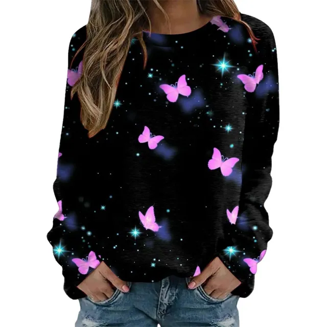 Bmisegm Sudadera Manga Larga Estampado Navideño Para Mujer
