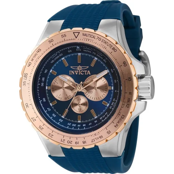 Reloj Invicta 39272 Azul Aviator Exclusivo México! Color del bisel Azul/Oro rosa
