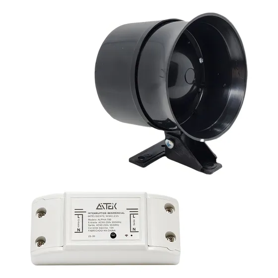 Sirene Alarme Bivolt E Interruptor Inteligente Wifi Com App