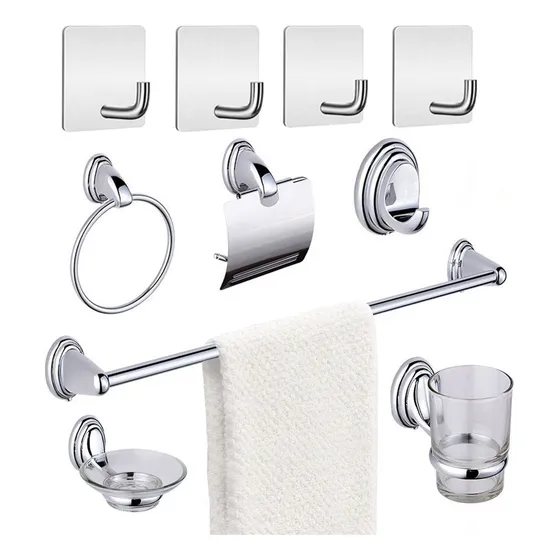 Juego De Accesorios Para Baño 10pz Acero Inoxidable Cromado