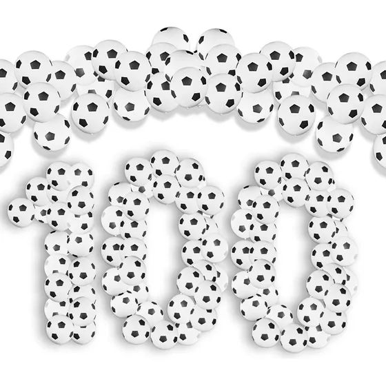 100 Globos Látex Impresión Balón Futbol Soccer Fiesta 12in Color Blanco