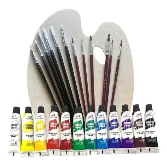 Kit De Oleos Acrilicos Paleta Pintor Pinceles Pintura