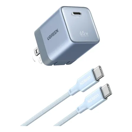Cargador Usb C Ugreen Nexode Air 65w Plegable Azul
