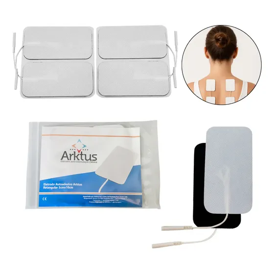Eletrodo Autoadesivo Arktus 5x10cm com 4 Unidades Cor Branco