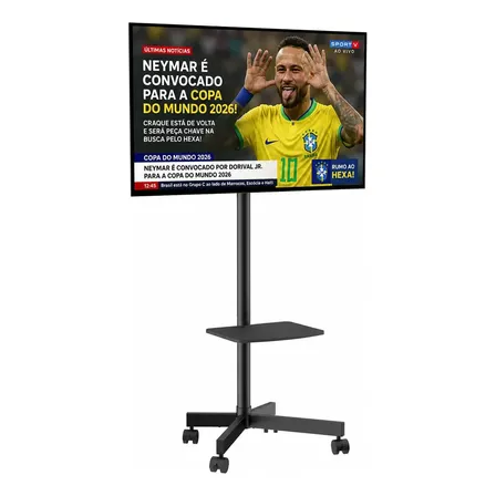 Suporte Móvel Pedestal Para Tv De14 A 55 Com Bandeja