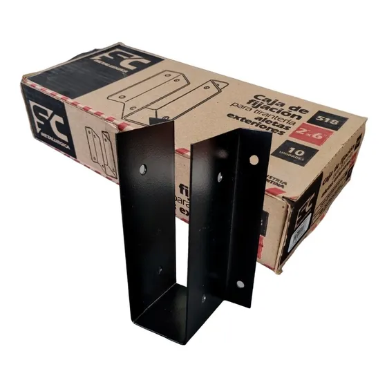 10 Cajas Fijación P/ Tirante Madera 2x6 C/ Alas Y Agujeros