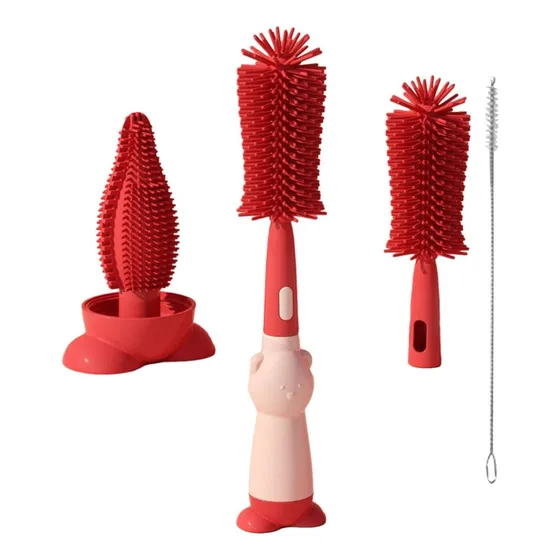 Cepillo Para Lavar Teteros Y Tetinas (3 En 1) De Silicona